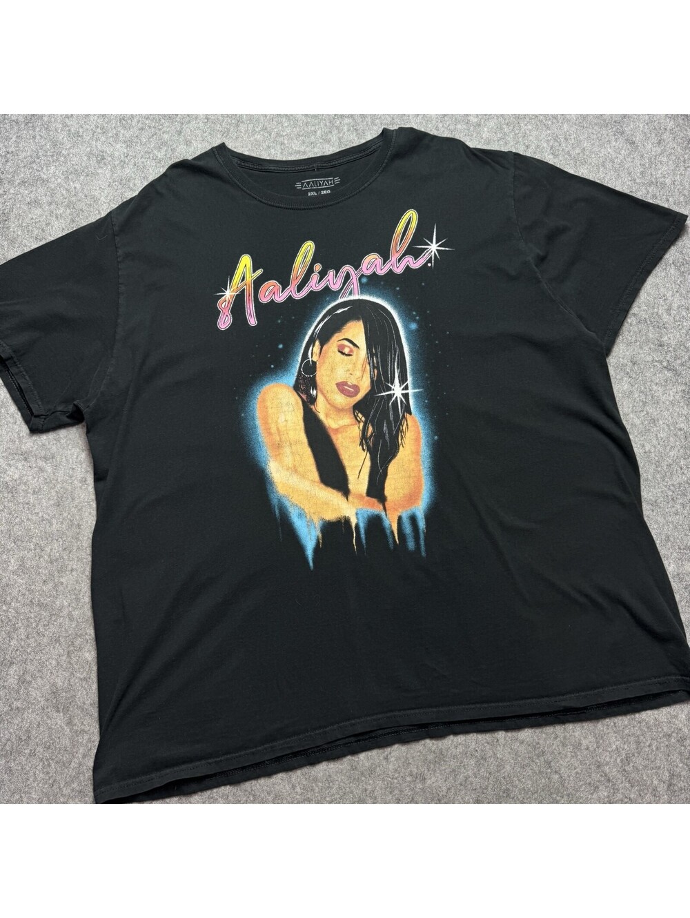 Aaliyah Shirt Mens 2XL Black Streetwear Y2K Drip Tour Streetcore Tee